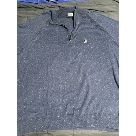 Psycho Bunny Sport 1/4 Zip Pullover Sweater Blue 2XL Cotton And Cashmere - Picture 6 of 6